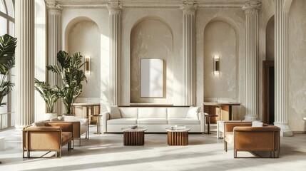 Elegant Modern Interior with Sunlight and Stylish Furniture