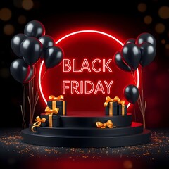 Black Friday Sale Banner: Elegance Meets Festivity, background,balack