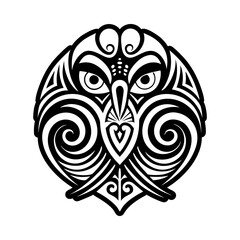 Maori bird icon in filled style