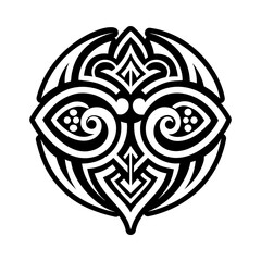 A filled style icon of maori ceremonial symbol