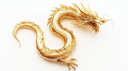 Golden Dragon on white background. dragon. golden dragon