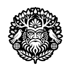 Maori deity icon in filled style