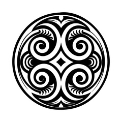 A glyph style icon of maori koru symbol