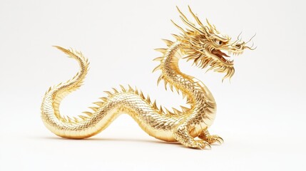 Fototapeta premium Golden Dragon. Elegant Golden Dragon Illustration