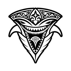 A glyph style icon of shark tooth symbol