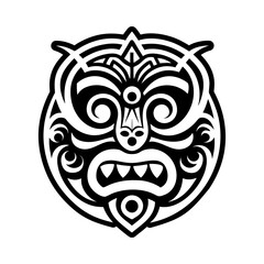 Tiki face symbol icon in solid style