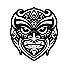 Tiki tattoo symbol icon in solid style