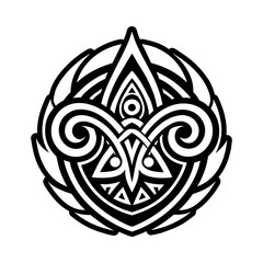 A solid style icon of tribal symbol symbol