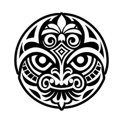 Tribal tiki symbol icon in solid style