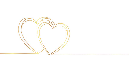 Two intertwined heart shapes line art style vector illustration eps 10
