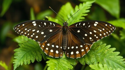 Obraz premium butterfly on top of green plants. butterfly