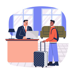 A flat style illustration of business travel 

