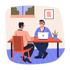 A flat illustration of business client meeting 
