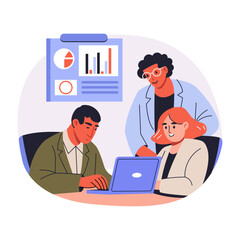 Team analysis flat style illustration

