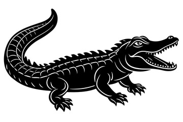 Crocodile silhouette vector illustration