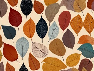 autumn leaves seamless pattern,Ai generated 