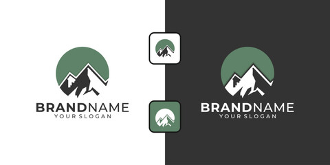 vector Logo Peak of Success, Unlimited Adventure, reaching the highest goal, outdoor company, climbing equipment