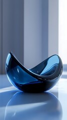 Digital Technology Blue Abstract Glass Curve Poster Background