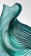 Digital Technology Green Abstract Glass Stripe Curve Poster Background