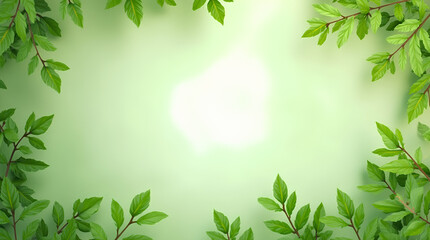 Obraz premium Green leaves eco-friendly background with place for text. Concept of ecology and healthy environment 