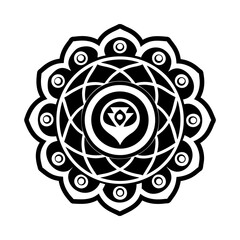 A solid style icon of chakra mandala symbol