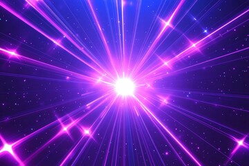 Naklejka premium Bright purple and blue starburst light explosion.