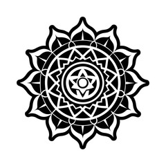 A filled style icon of geometric chakra symbol