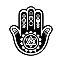 Healing palm icon in glyph style © creativestall