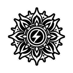 A glyph style icon of inner energy symbol