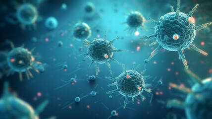 Abstract cells in mitosis or multiplication of cells