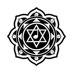 Music chakra symbol icon in solid style
