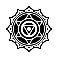 Personality chakra symbol icon in solid style