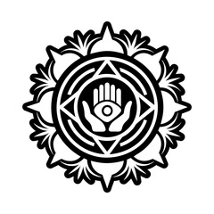 A filled style icon of reiki hands symbol