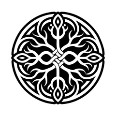 A glyph style icon depicting chakra root symbol