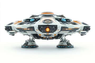 Futuristic Science Fiction Spaceship with Unique Design Elements