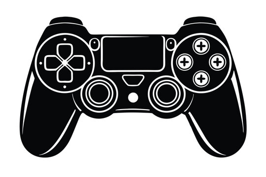 Game controller silhouette vector, Video game controller, joystick 