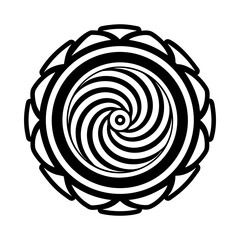 Chakra vortex symbol, glyph style icon