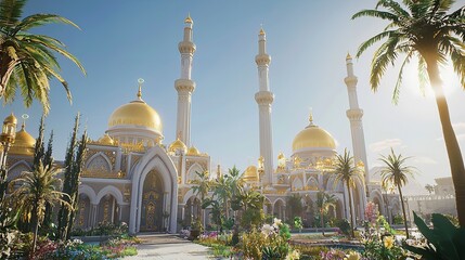 Fototapeta premium Al-Mustafa Mosque in Sharm El Sheikh. The largest mosque in the city. Jan 29, 2020