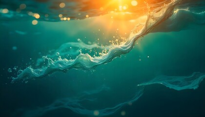 underwater world map and bubbles