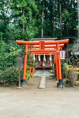 水戸八幡宮内の稲荷神社　赤い鳥居（茨城県水戸市）