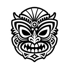 A filled style icon of ancestral mask symbol