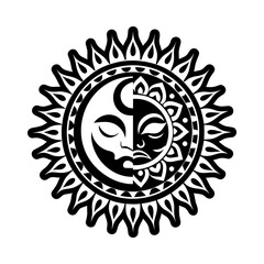 A solid style icon of duality symbol