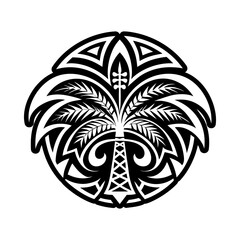 Palm tree icon in solid style