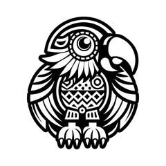 Obraz premium Parrot tattoo icon in solid style