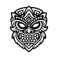 Polynesian god icon in glyph style