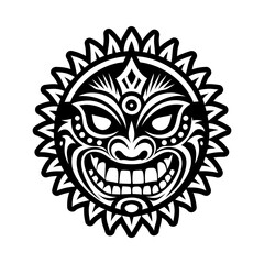 Fototapeta premium Sun mask icon in filled style