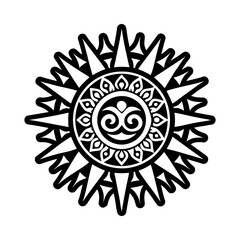 Sun tattoo icon in filled style