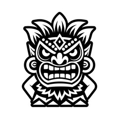 Tiki god tattoo icon in solid style