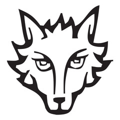 werewolf icon or modern line symbol. Vector line art and icon design with bold outline. Black and white Pixel Perfect minimalistic symbol isolated white background. Silhouette simple thin sign. wolf h