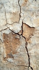 Fototapeta premium Detailed Cracked Surface of Soil with Earthy Texture and Colors
